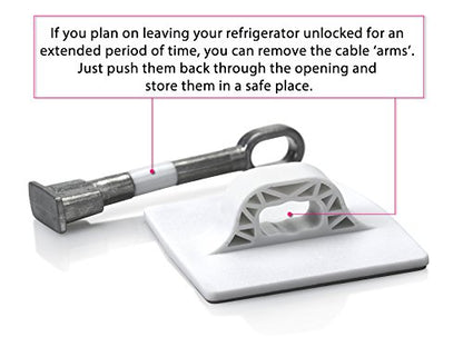 Refrigerator Door Lock with Padlock - White - color: 1-Pack, White with Keyed Padlock