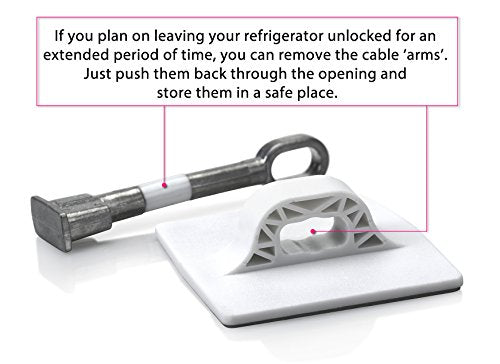 Refrigerator Lock (White with Silver Combination Padlock) - color: 1-Pack, White with Silver Combination Padlock
