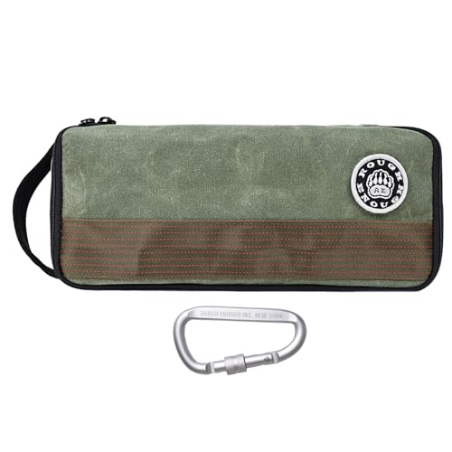 Rough Enough Small Tool Bag Case Portable Box EDC Pouch Organizer with Handle, 12 Inch, Heavy Duty Canvas, Padded Lining, Tech Tactical Gear, Green