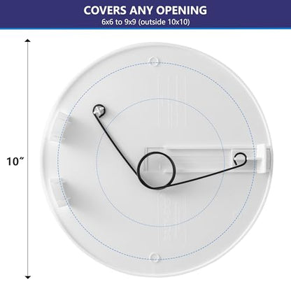 Easy-Exs 10" Round Access Panel for Ceiling and Wall - Adjustable from 6 to 9 inches - Ceiling Hole Cover - for Electrical, Plumbing, Cables, HVAC, Speaker and LED Holes - Durable Plastic Panel - size: Single Piece