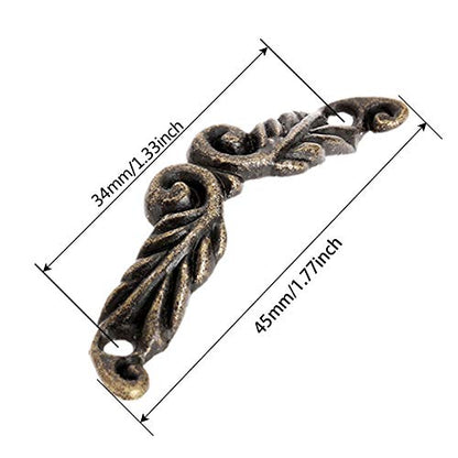 dophee 10Pcs Antique Brass Decorative Pull Handle for Mini Jewelry Box Drawer Cabinet Chest Decoration Arch Shape 1.77" x 0.39"- Small - size: Small