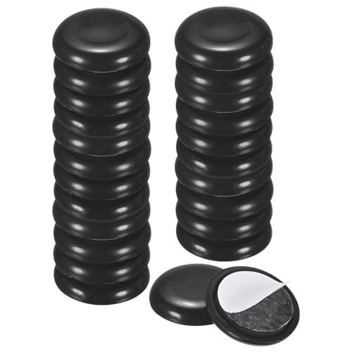 M METERXITY 24-Pack Furniture Sliders, 1.1" Diameter EVA Foam Felt Pad Self-Adhesive Mover Glides for Carpet/Chair/Tables, Furniture Round Pads Floor Protectors [Black] - size: 1.1"