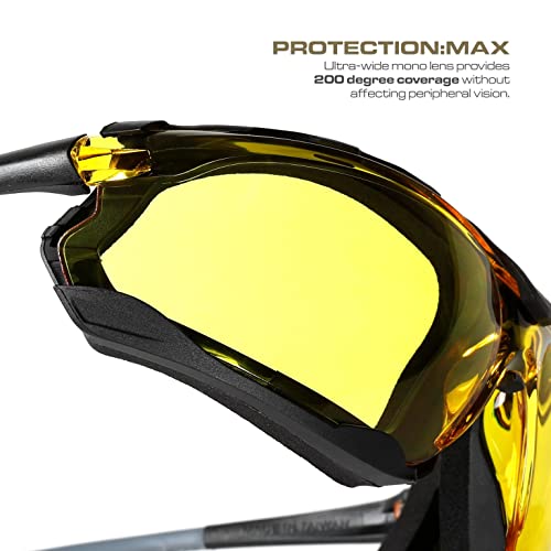 Glove Station Optic Max - Anti-fog Protective Eyewear for Men - Safety Glasses with 3 Lens Options - Clear, Amber or Gray - color: Amber