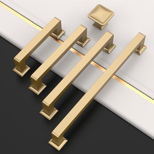 Amerdeco 10 Pack Champagne Bronze Cabinet Pulls 6.3 Inch(160MM) Hole Centers Kitchen Cabinet Handles Cabinet Hardware Kitchen Handles for Cabinets Cupboard Handles Drawer Pulls ZH0019… - color: Champagne Bronze, size: 6.25"/160MM Hole Center