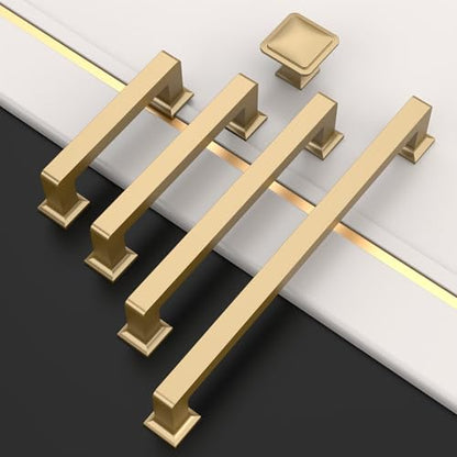 Amerdeco 10 Pack Champagne Bronze Cabinet Pulls 3-3/4 Inch(96MM) Hole Centers Kitchen Cabinet Handles Cabinet Hardware Kitchen Handles for Cabinets Cupboard Handles Drawer Pulls ZH0019 - color: Champagne Bronze, size: 3.75"/96mm Hole Center