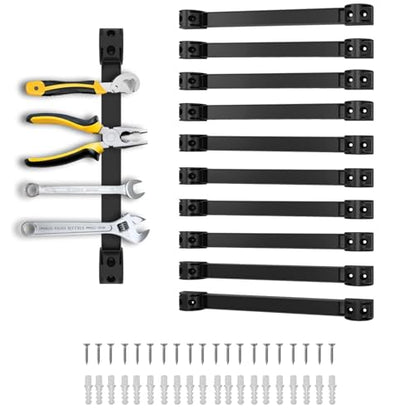 12" Magnetic Tool Holder, 10 Packs Storage Strips Tool Magnet Bar PVC Coated for Garage Organizer Mounted Hanging Strip,Heavy Duty of Magnetic Holder Easy to Install - style: 12IN-10 PACK