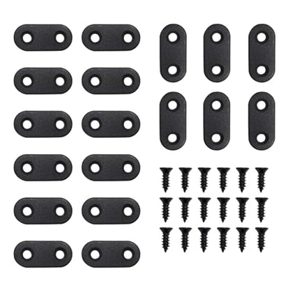 20 Pack Black Straight Brace, Flat Straight Bracket with Screws, 1.42 x 0.63 Inch Repair Bracket, for Tables, Cabinets, Bookshelves - color: Black