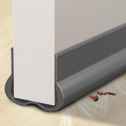 Door Draft Stopper, 36" Cuttable Door Sweep for Bottom of Door, Under Door Draft Blocker Insulator, Weather Stripping Door Seal, Door Gap Filler Soundproof, Dust Blocker, Noise Stopper (Grey, 2Pcs) - color: Gray, size: 2Pcs