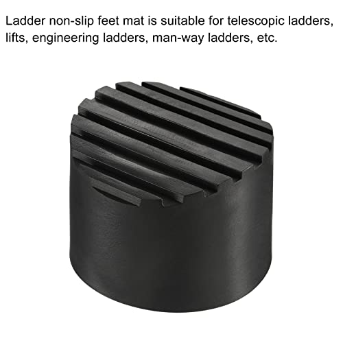 MECCANIXITY Ladder Non-Slip Feet Mat 72mm ID Rubber Round Telescopic Ladder Accessories Pad Cover Cushion for Ladder Protection Black Pack of 4 - size: 72mm