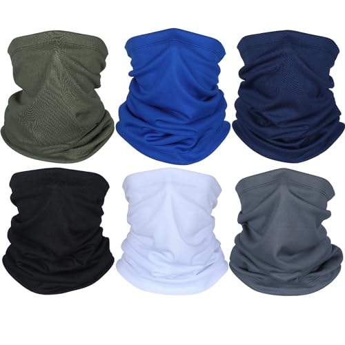 Geyoga Neck Gaiter Bandana Face Mask Summer UV Protection Cooling Breathable Face Mask Neck Scarf Balaclava for Men Women - color: Black, Grey, Royal Blue, Green, Navy, White