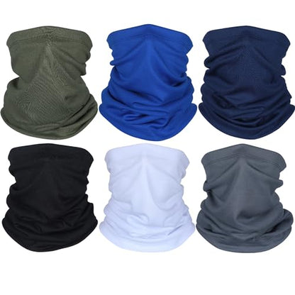 Geyoga Neck Gaiter Bandana Face Mask Summer UV Protection Cooling Breathable Face Mask Neck Scarf Balaclava for Men Women - color: Black, Grey, Royal Blue, Green, Navy, White
