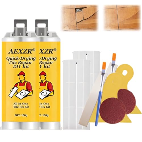 Quick-Drying Tile Repair DIY Kit, 2026 New Professional Porcelain Repair Kit, Multifunctional Tile Stone Crack Repair Kit, Suitable for All Types of Ceramic Tiles, Granite, and Marble (2 Set) - color: 2 Set