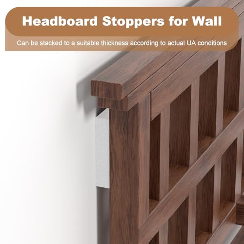Headboard Bumpers for Wall, 25Pcs EVA Foamadhesive Felt Strips, Bed Furniture Wall Protectors, 10Pcs (15mm Thick)+15Pcs (5mm Thick) Couch Wall Protector, White Headboard Stoppers Wall Protector. - size: white