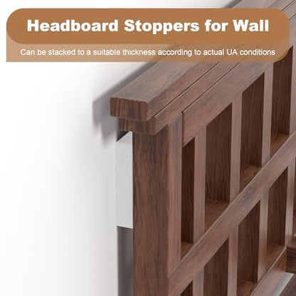 Headboard Bumpers for Wall, 25Pcs EVA Foamadhesive Felt Strips, Bed Furniture Wall Protectors, 10Pcs (15mm Thick)+15Pcs (5mm Thick) Couch Wall Protector, White Headboard Stoppers Wall Protector. - size: white