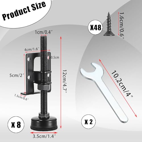 4 PCS Adjustable Feet Levelers, Heavy Duty Leveling Feet 4.7",Adjustable Table Legs Leveler for Furniture Metal Load Levelers for Table, Cabinets, Workbench, Wardrobe Furniture Foot Black - size: 4 Pack