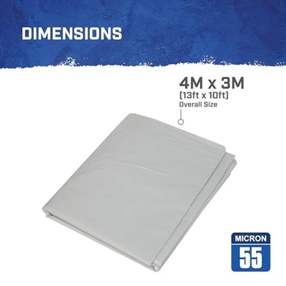 Heavy-Duty Polythene Dust Sheet 3 x 4m, 1 pack
