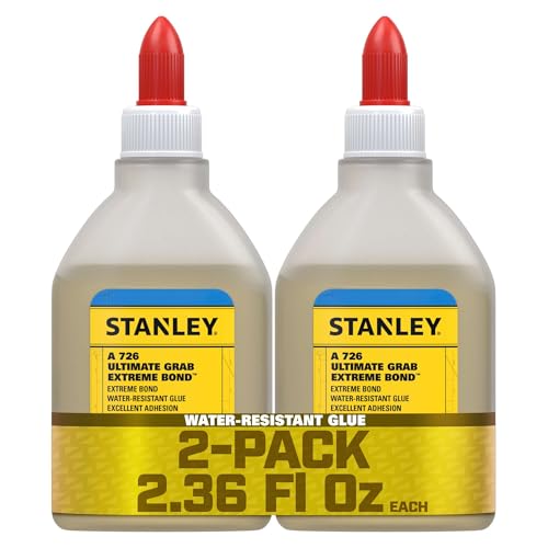 Stanley Multi Bond Polyurethane Adhesive Glue 2 x 2.36 fl oz - Fast Curing for Woodworking, Plastic, Wood, Metal Crafts and Hobby, Clear, 2.36 fl.oz. - 2 Pack - size: 2 Pack