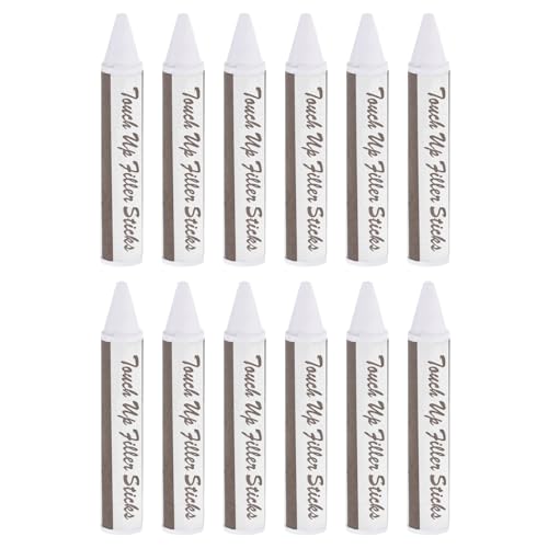 PATIKIL Furniture Markers Touch Up, 12 Pcs Wax Wood Filler Sticks Furniture Repair Crayons for Scratches, Wood Floor, Holes, Tables, White - color: White