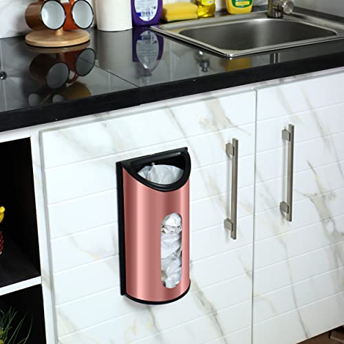 Utopia Kitchen Grocery Plastic Bag Holder and Dispenser, Easy Wall Mount Bag Saver, Stainless Steel, Rosegold - color: Rose Gold, size: Medium (Pack of 1)