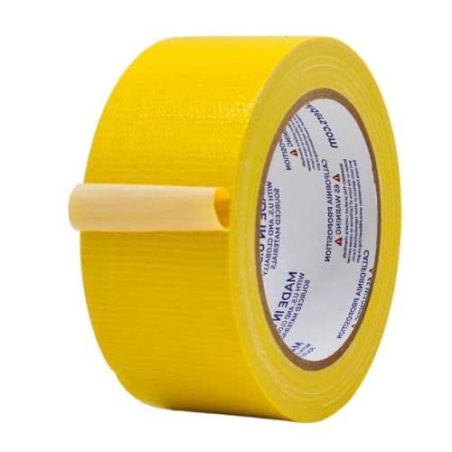 MAT Duct Tape Yellow Industrial Grade, 2 inch x 60 ft. Waterproof, UV Resistant for Crafts, Home Improvement, Repairs, & Projects - color: Yellow
