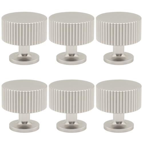 6 Pack Brushed Nickel Cabinet Knobs, Drawer Knobs for Cabinets and Drawers, Kitchen and Bathroom Hardware - color: Brushed Nickel