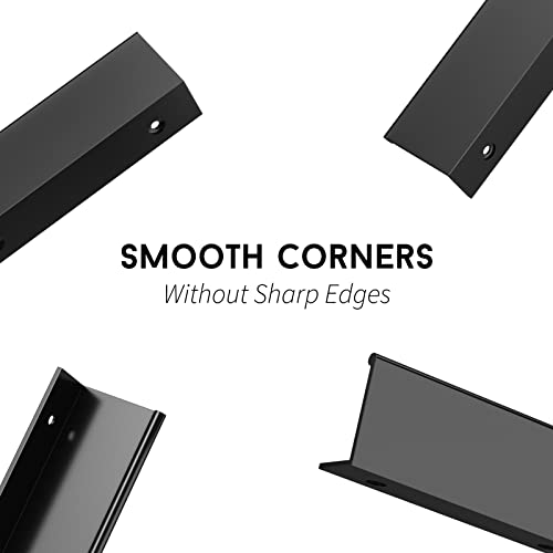 goldenwarm 5 Pack Black Finger Edge Pulls Drawer Finger Pulls Matte Black Kitchen Hardware Handles Bedroom Dresser Drawers,3in Hole Center - color: Black, size: 3in(76mm) Hole Centers