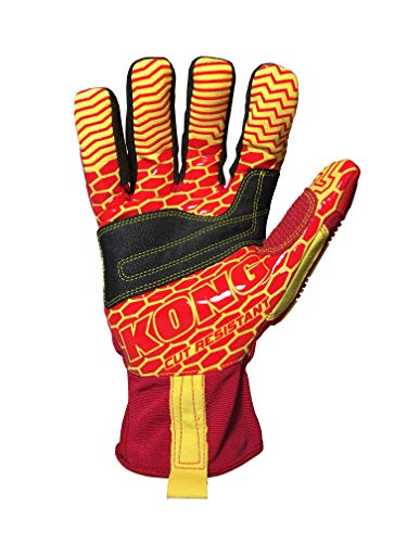 Ironclad mens Work Glove KONG RIGGER GRIP A5, Red/Yellow, Large US - size: Large (Pack of 1)