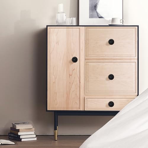 Matte Black 8 Pack Drawer Cabinet Knobs Kitchen Closet Dresser Cupboard Furniture Pulls Bathroom Bedroom Drawers Cabinets Hardware Flower Farmhouse Single Hole Knob Vanity Handles Solid Zinc Alloy - color: Alloy Matte Black, size: 8pack