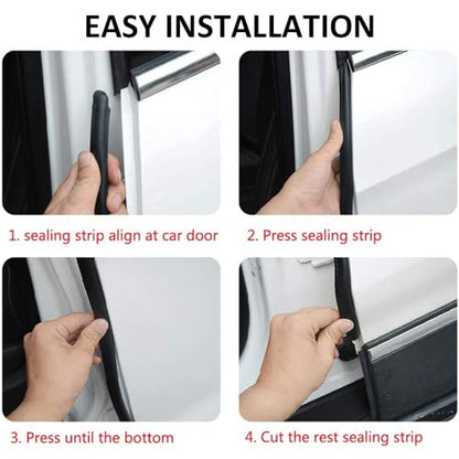 Automotive Weather Stripping Door Seal, 25 FT Car Door Rubber Seal Strip Trim Seal Gasket with Side Bulb for Cars Trucks Boats RVs and Home Applications - size: 25Ft
