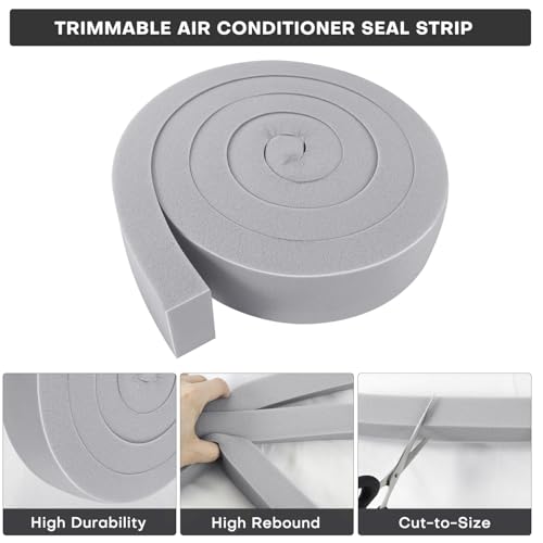 AC Window Seal Kit with Adhesive - 2Pcs Gray Foam Insulation Strips 2"x1"x6.5Ft,Air Conditioner Foam for Window Units, Energy Saving & Dustproof - size: 2''x1''x6.5ft-2pcs
