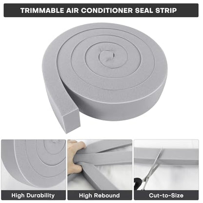 AC Window Seal Kit with Adhesive - 2Pcs Gray Foam Insulation Strips 2"x1"x6.5Ft,Air Conditioner Foam for Window Units, Energy Saving & Dustproof - size: 2''x1''x6.5ft-2pcs