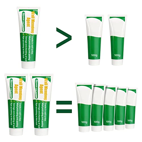 Drywall Repair Kit | 500g Safe Wall Mending Agent | 6pcs Wall Patches | Reusable Frosted Block | Scrapers | Easy Hole Filling for Aluminum, Metal, Plaster, Sheetrock & Ceiling - size: 15Pcs_500g
