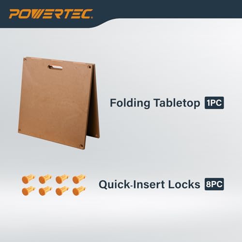 POWERTEC Arachni-Flex 24" x 48" Foldable Workbench Tabletop - Portable Work Surface with Quick-Insert Locks for Arachni Flex Collapsible Workstand, Perfect for Woodworking and DIY Projects (71931) - style: Tabletop - Solid