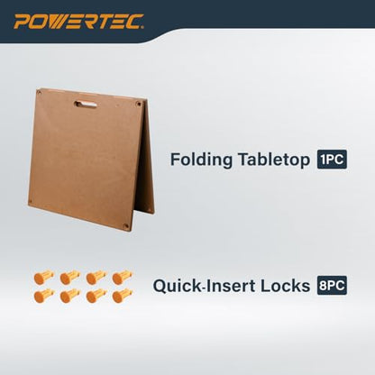 POWERTEC Arachni-Flex 24" x 48" Foldable Workbench Tabletop - Portable Work Surface with Quick-Insert Locks for Arachni Flex Collapsible Workstand, Perfect for Woodworking and DIY Projects (71931) - style: Tabletop - Solid