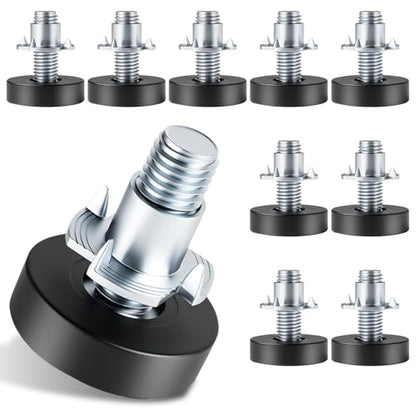 1/4" Thread Furniture Feet Levelers, 12 PCS Adjustable Feet Levelers, Adjustable Furniture Levelers with T-Nuts for Table, Chair, Furniture Legs