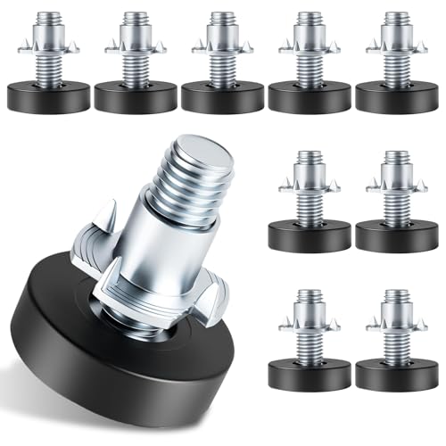 1/4" Thread Furniture Feet Levelers, 12 PCS Adjustable Feet Levelers, Adjustable Furniture Levelers with T-Nuts for Table, Chair, Furniture Legs