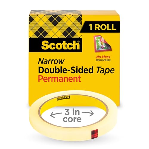 Double Sided Office Tape, 1/2" x 36 yards, 3" Core, Clear MMM665121296