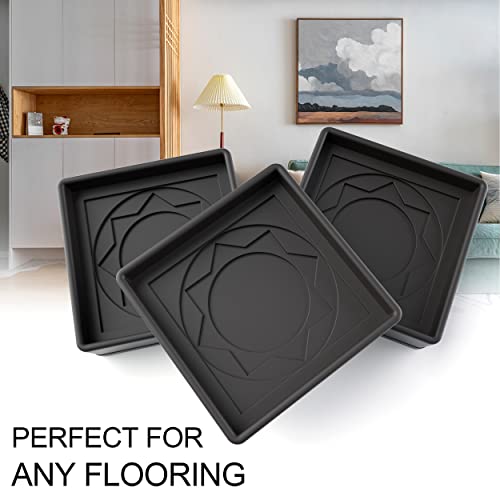 Furniture Pads Yelanon Floor Shield – 2" Round Caster Cups 8 PCS – Non-Skid Bed Stoppers, Heavy Duty Rubber Coasters – Protect Hardwood & Tile Floors! - color: 8pcs2"square Black Star