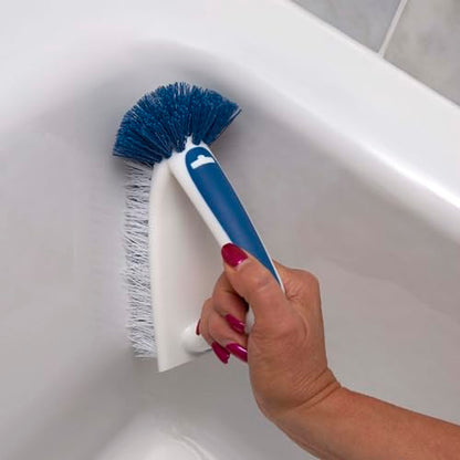 Unger 2-in-1 Bath and Tile Scrubber Brush Tool, Crevice Cleaning Supplies, Dishwasher Safe, Rounded Bristles for Bathroom Scrubbing, Great for Tile, Bathtubs, and Showers - style: 2-in-1 Bath & Tile Brush