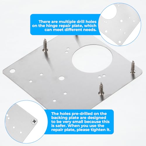 8 Pcs Cabinet Hinge Repair Plate Set Stainless Steel Cabinet Hinges Repair Fixing Metal Plates Kitchen Cupboard Door Hinges Brackets Household Cabinets Repairs Board with Mounting Screw