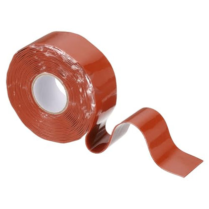 uxcell Self Fusing Silicone Tape, 1" x 10ft Waterproof Water Leak Sealing Tape for Plumbing Pipe Hose Repair Handles, Red (0.5mm Thick) - color: Red