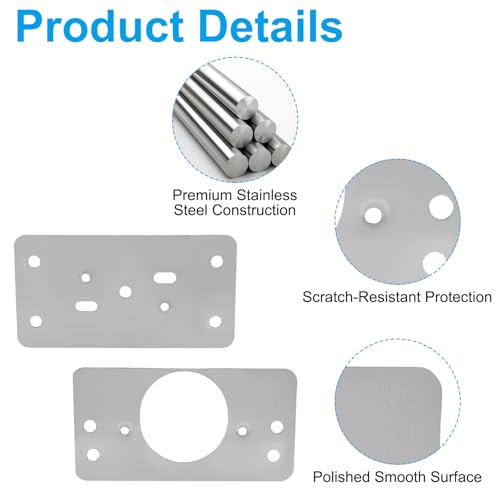 8Pcs Hinge Repair Kit, Durable Cabinet Hinge Repair Plate, Fixing Plate for Cabinet Door Repair, Rust-Resistant Stainless Steel, Easy Installation