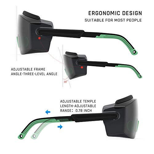 Anti Fog Safety Glasses Safety Goggles Over Glasses Protective Glasses with Anti Scratch Lenses Adjustable - color: Green