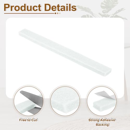 uxcell Felt Strips with Adhesive Backing, 20 Pcs 1/2" x 6" x 0.2" Anti Scratch Furniture Felt Tapes Self-Stick Pads for Protecting Hardwood Floor, White - color: White
