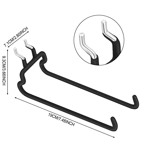 Hotop 4 Pieces Pegboard Hooks Pegboard Drill Holder Peg Board Hooks for Hanging Black Flat Utility Hook Peg Board Organization Accessory for Workbench, Garage Craft Storage(7.48 x 2.8 x 3.66 Inch) - size: 7.48 X 2.8 X 3.66 Inch