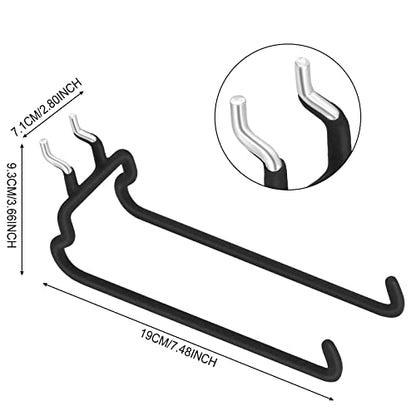 Hotop 4 Pieces Pegboard Hooks Pegboard Drill Holder Peg Board Hooks for Hanging Black Flat Utility Hook Peg Board Organization Accessory for Workbench, Garage Craft Storage(7.48 x 2.8 x 3.66 Inch) - size: 7.48 X 2.8 X 3.66 Inch