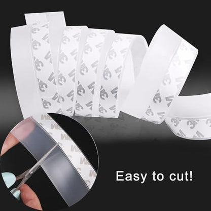 Silicone Clear Weather Stripping Door Seal, Silicone Seal Strip, Sliding Door Seal Weather Stripping, Door Draft Stopper for Side of Door, Self-Adhesive Insulation Tape for Gaps (45mm;26Ft) - size: 45mm;26Ft
