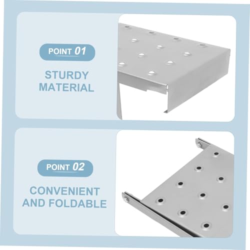 TEHAUX Iron Folding Work Platform for Ladders Versatile Tray with Tool Holder Space Saving Design for Easy Storage for Painting and Repairs