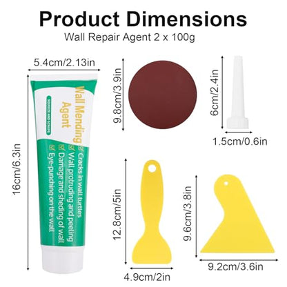 Drywall Repair Kit, Wall Mending Agent with Scraper Sandpaper & Nozzle Extender Spackling Filler for Holes Cracks Walls & Ceilings