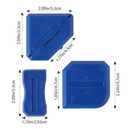 ZZRANYE Blue Caulking Tool Kit 3PCS, Silicone Finishing Tool Set with Multi-Edges for Sealing Grout, Caulk Smoothing & DIY Crafts, Reusable Caulk Remover Tools Sealant Finishing Grout Scraper - color: Blue